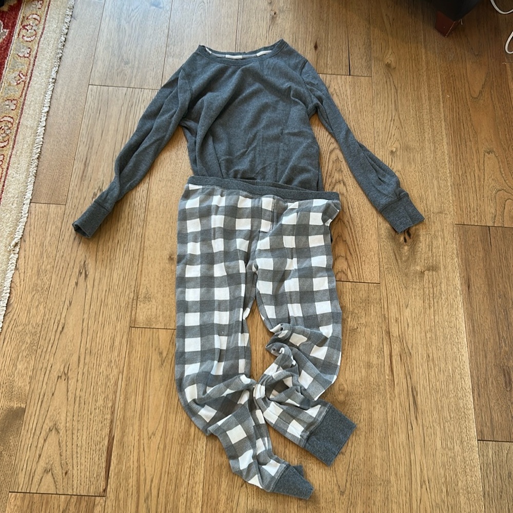 George Gray and White Pajama Joggers Intimates & Sleepwear